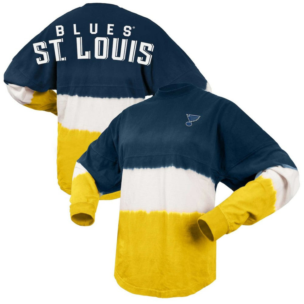 NHL Navy/Gold St. Louis Blues Fanatics Women's Ombre Long Sleeve T-Shirt