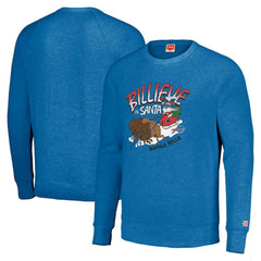 Homage Unisex Holiday Raglan Tri-Blend Pullover Sweatshirt - Buffalo Bills