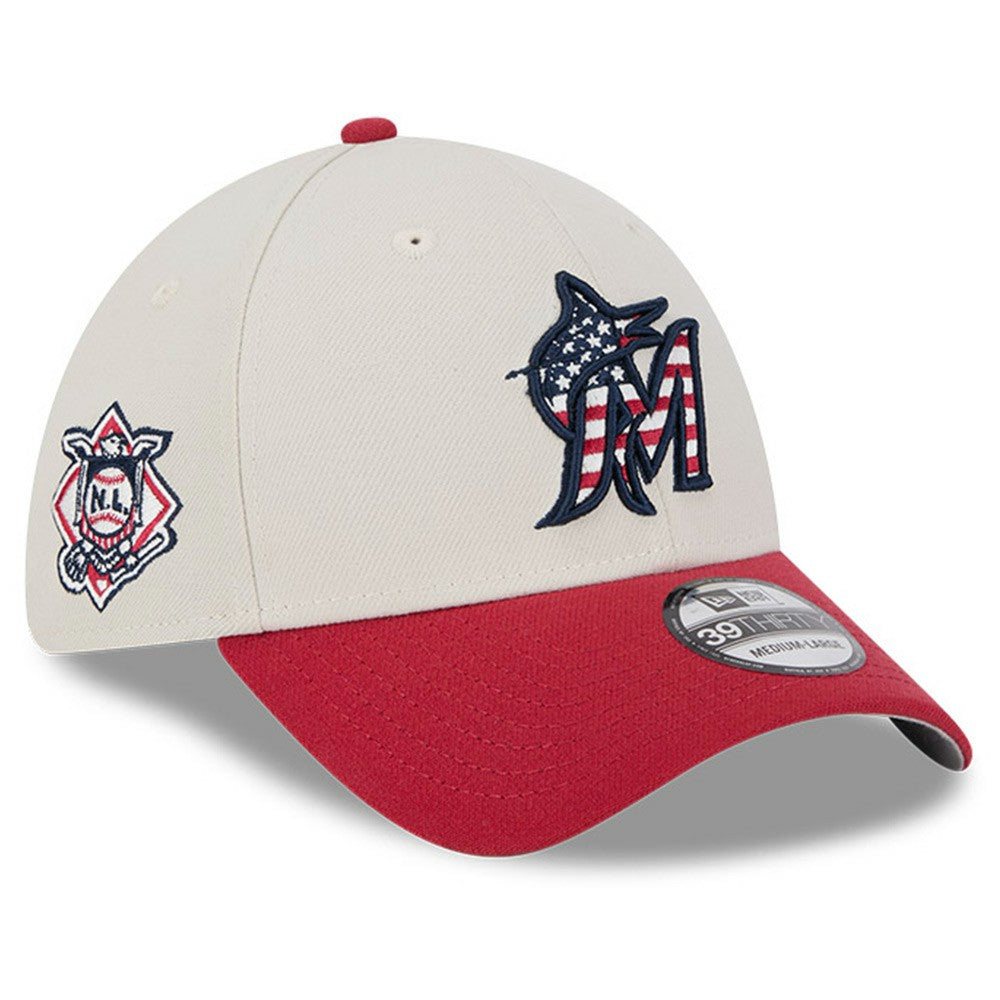MLB Miami Marlins New Era 2024 Fourth of July 39THIRTY Flex Hat