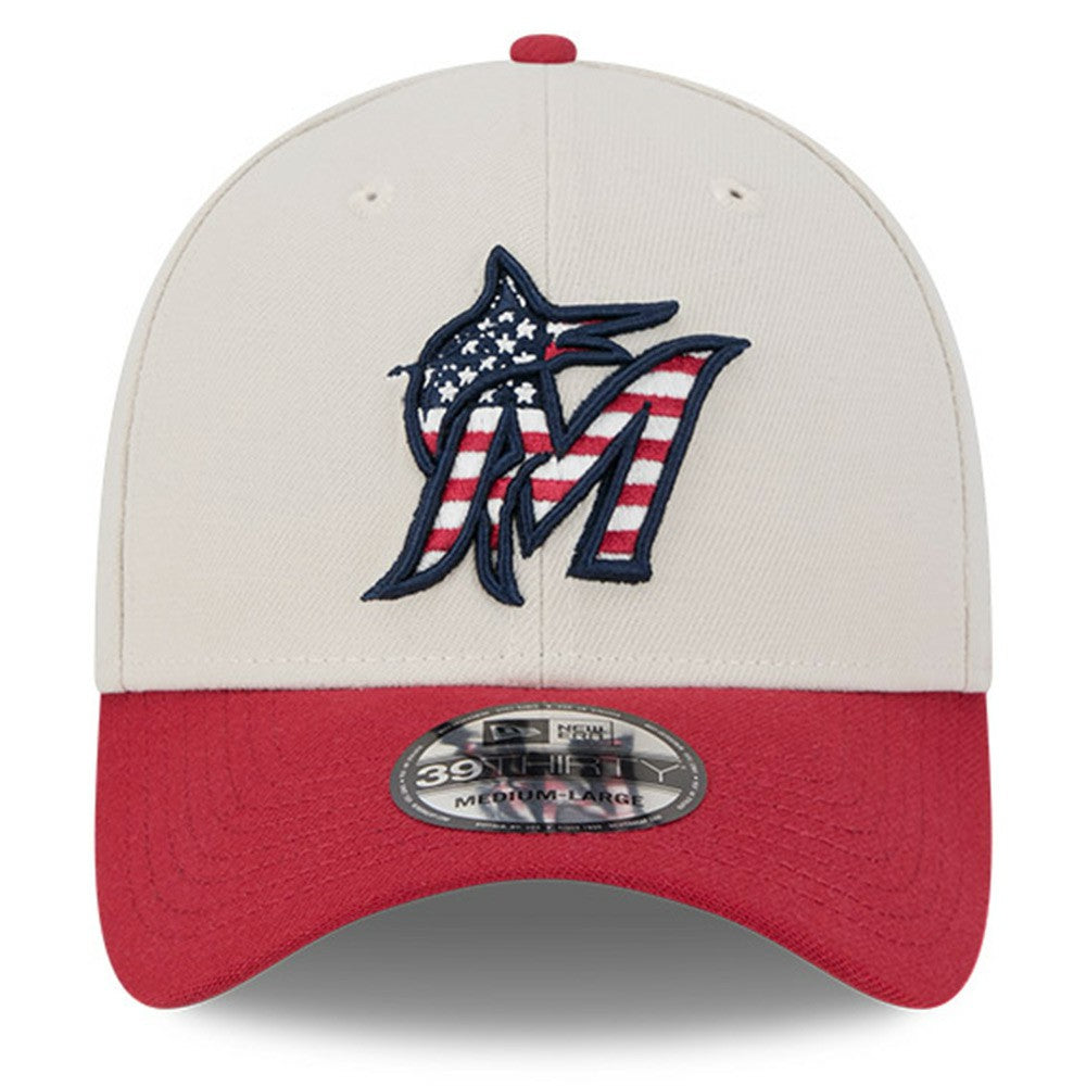 MLB Miami Marlins New Era 2024 Fourth of July 39THIRTY Flex Hat