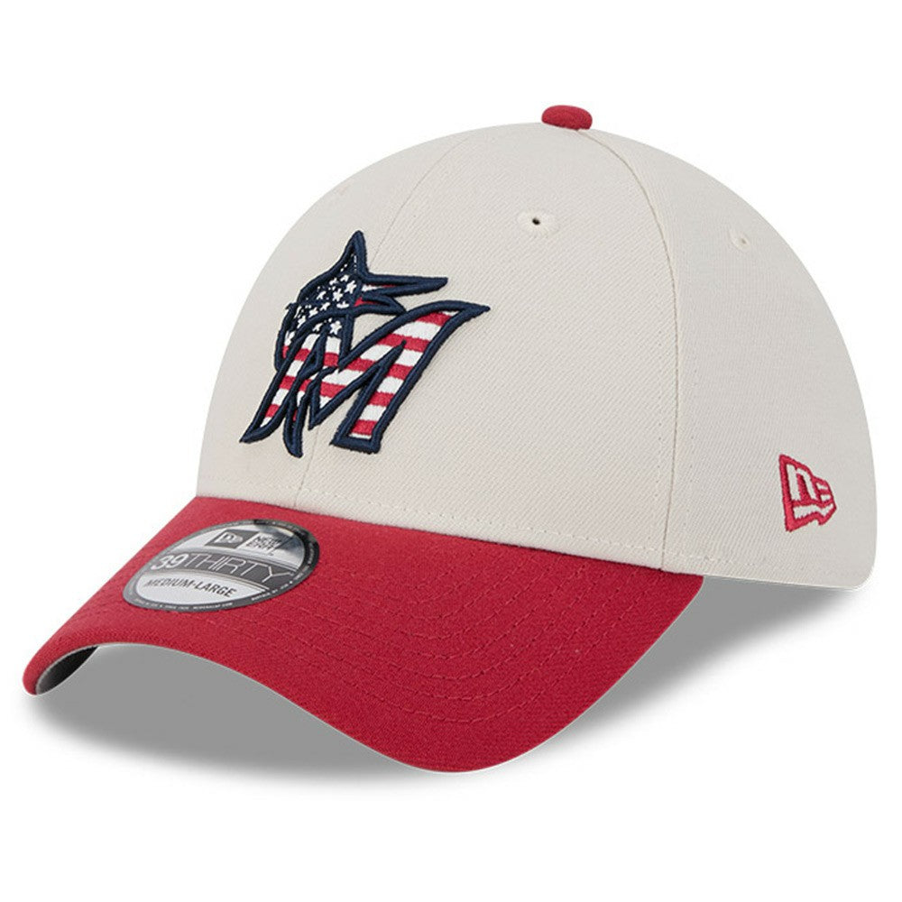 MLB Miami Marlins New Era 2024 Fourth of July 39THIRTY Flex Hat