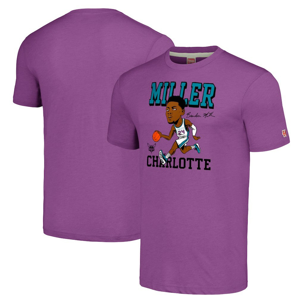 NBA Brandon Miller Charlotte Hornets Homage Caricature Tri-Blend T-Shirt
