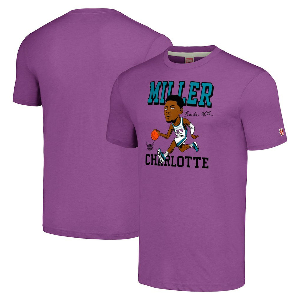 NBA Brandon Miller Charlotte Hornets Homage Caricature Tri-Blend T-Shirt