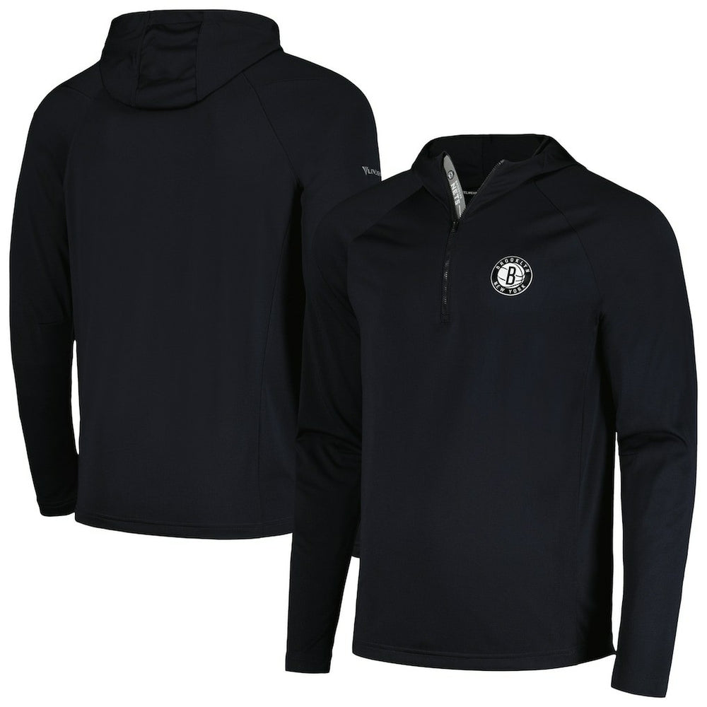 NBA Brooklyn Nets Levelwear Zander Hoodie Raglan Quarter-Zip Top