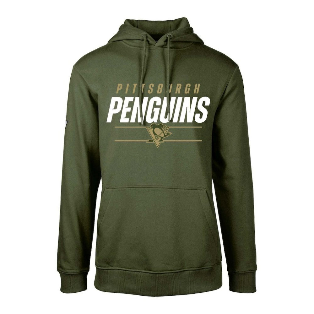 NHL Olive Pittsburgh Penguins Levelwear Youth Podium Fleece Pullover Hoodie