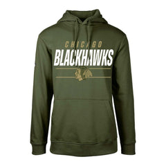 NHL Olive Chicago Blackhawks Levelwear Youth Podium Fleece Pullover Hoodie