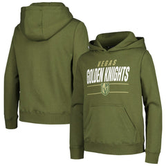 NHL Olive Vegas Golden Knights Levelwear Youth Podium Fleece Pullover Hoodie