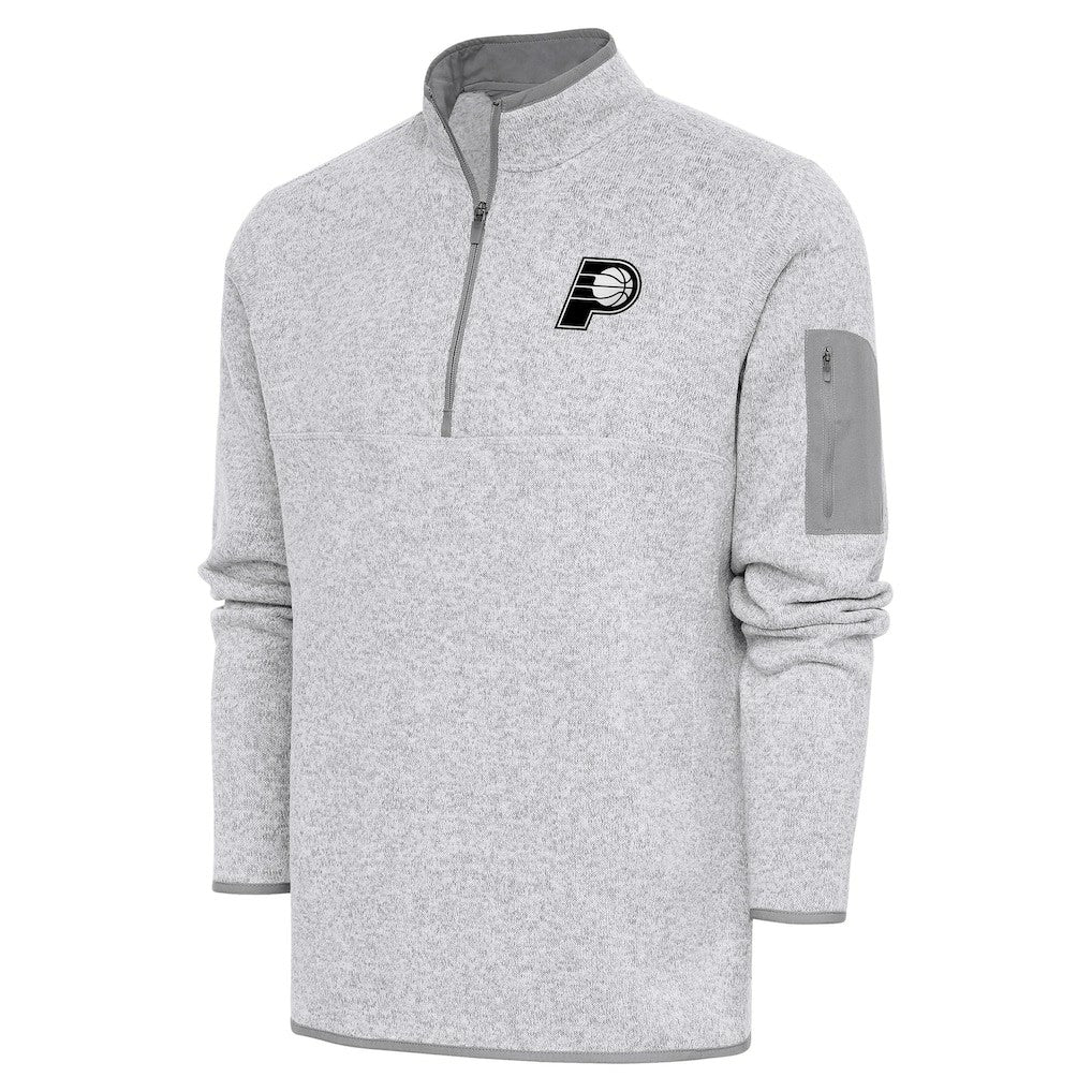 NBA Indiana Pacers Antigua Metallic Logo Fortune Quarter-Zip Jacket