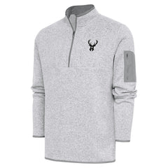 NBA Milwaukee Bucks Antigua Metallic Logo Fortune Quarter-Zip Jacket