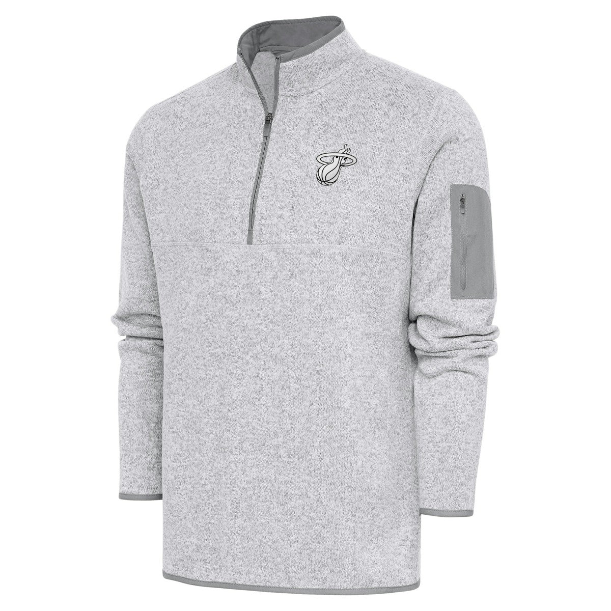 NBA Miami Heat Antigua Metallic Logo Fortune Quarter-Zip Jacket