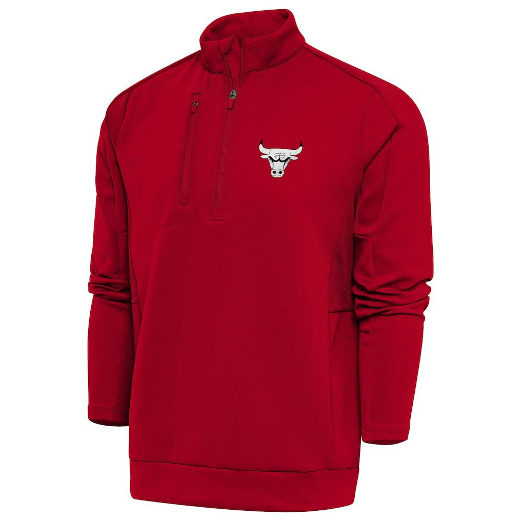 NBA Chicago Bulls Antigua Metallic Logo Generation Quarter-Zip Top