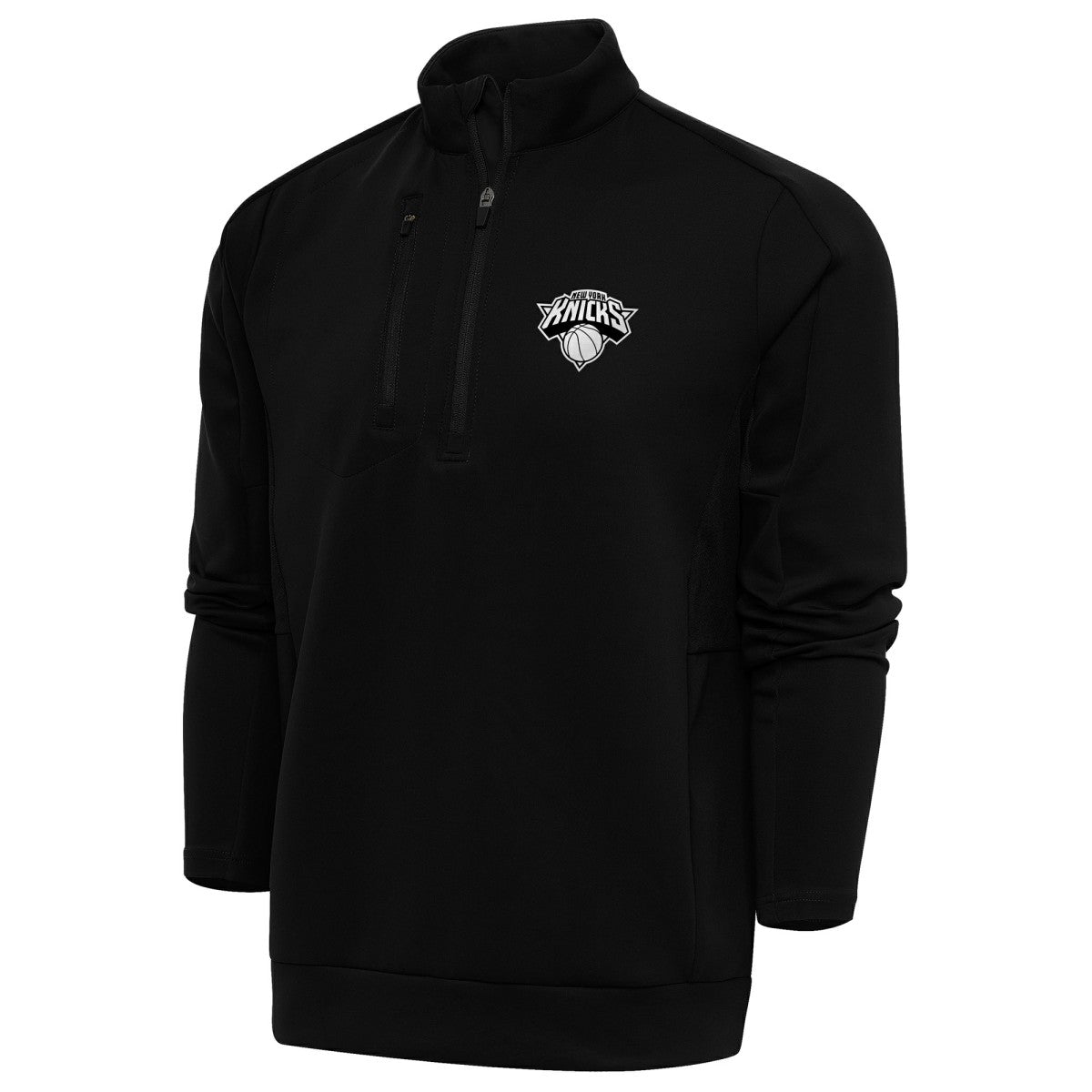 NBA New York Knicks Antigua Metallic Logo Generation Quarter-Zip Top