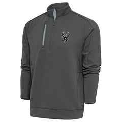 NBA Milwaukee Bucks Antigua Metallic Logo Generation Quarter-Zip Top