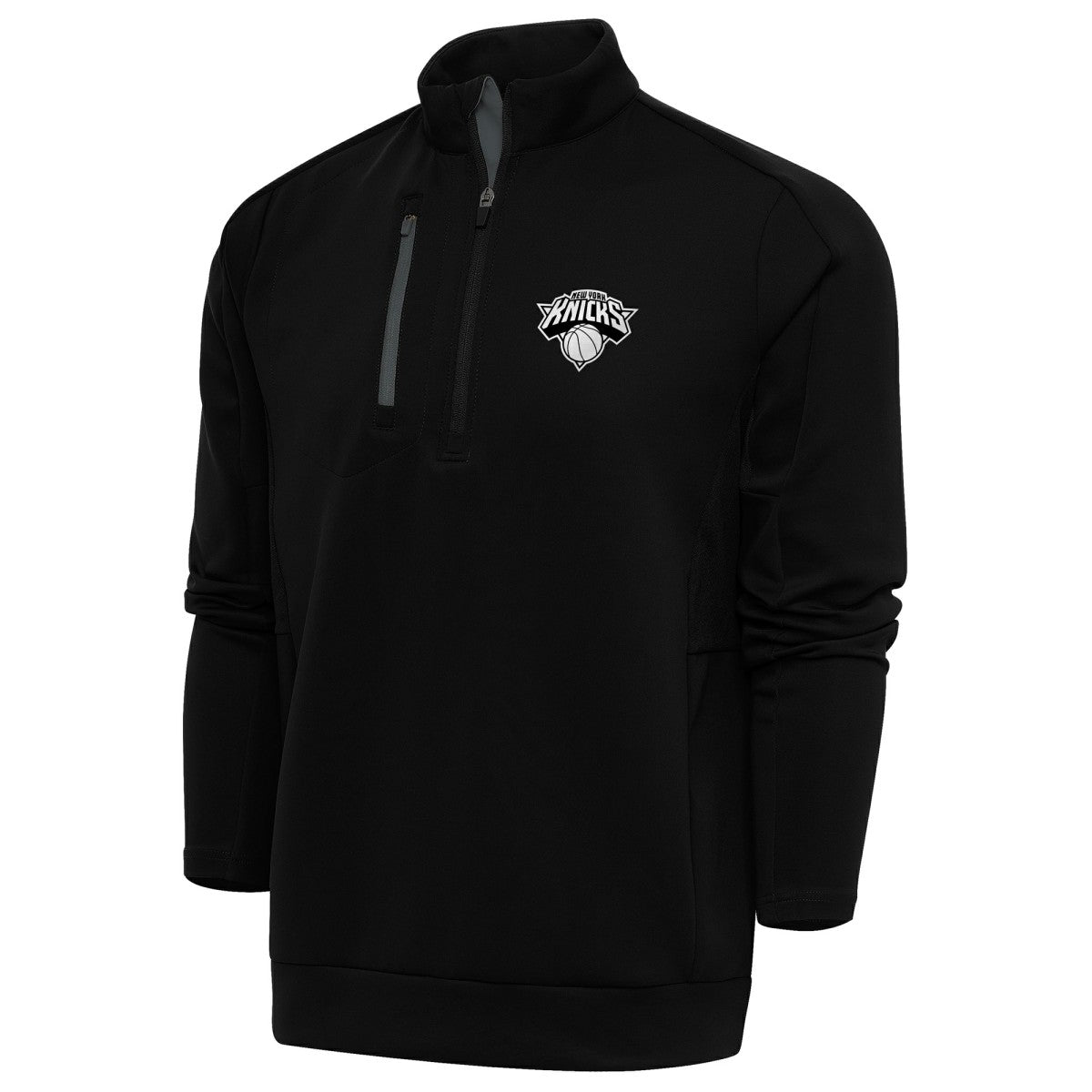 NBA New York Knicks Antigua Metallic Logo Generation Quarter-Zip Top