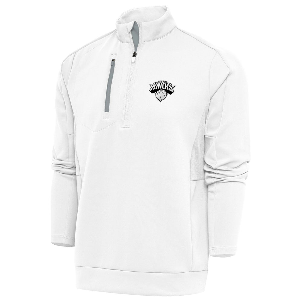 NBA New York Knicks Antigua Metallic Logo Generation Quarter-Zip Top
