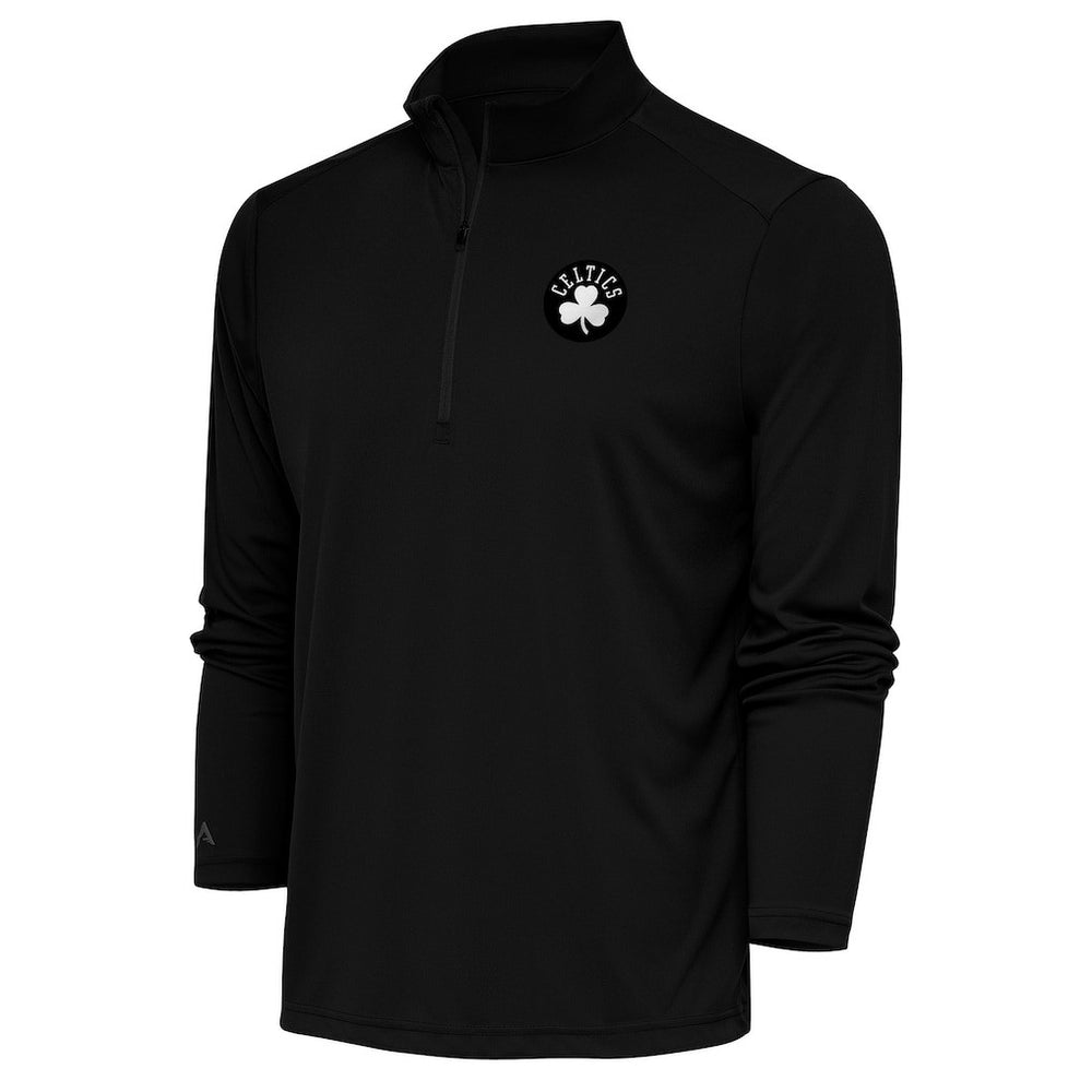 NBA Boston Celtics Antigua Metallic Logo Tribute Quarter-Zip Top