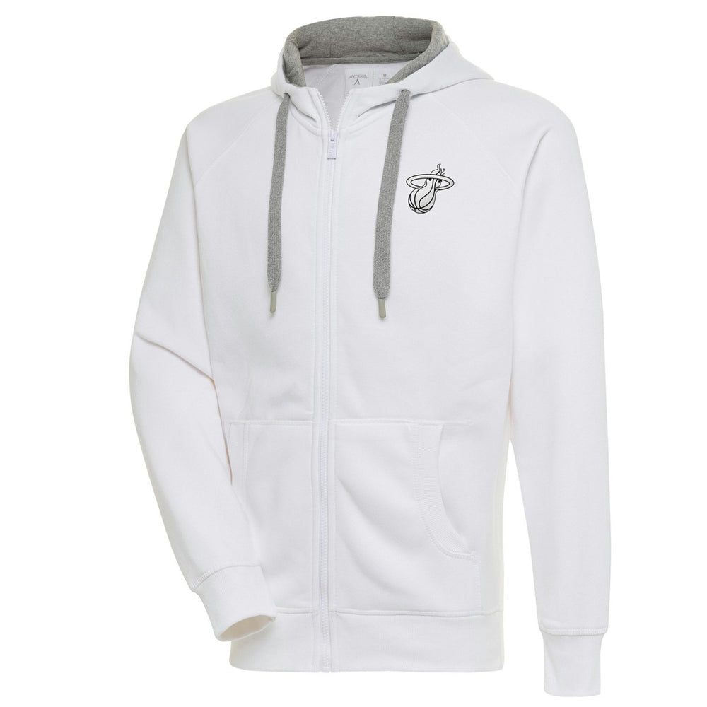 NBA Miami Heat Antigua Metallic Logo Victory Raglan Full-Zip Hoodie
