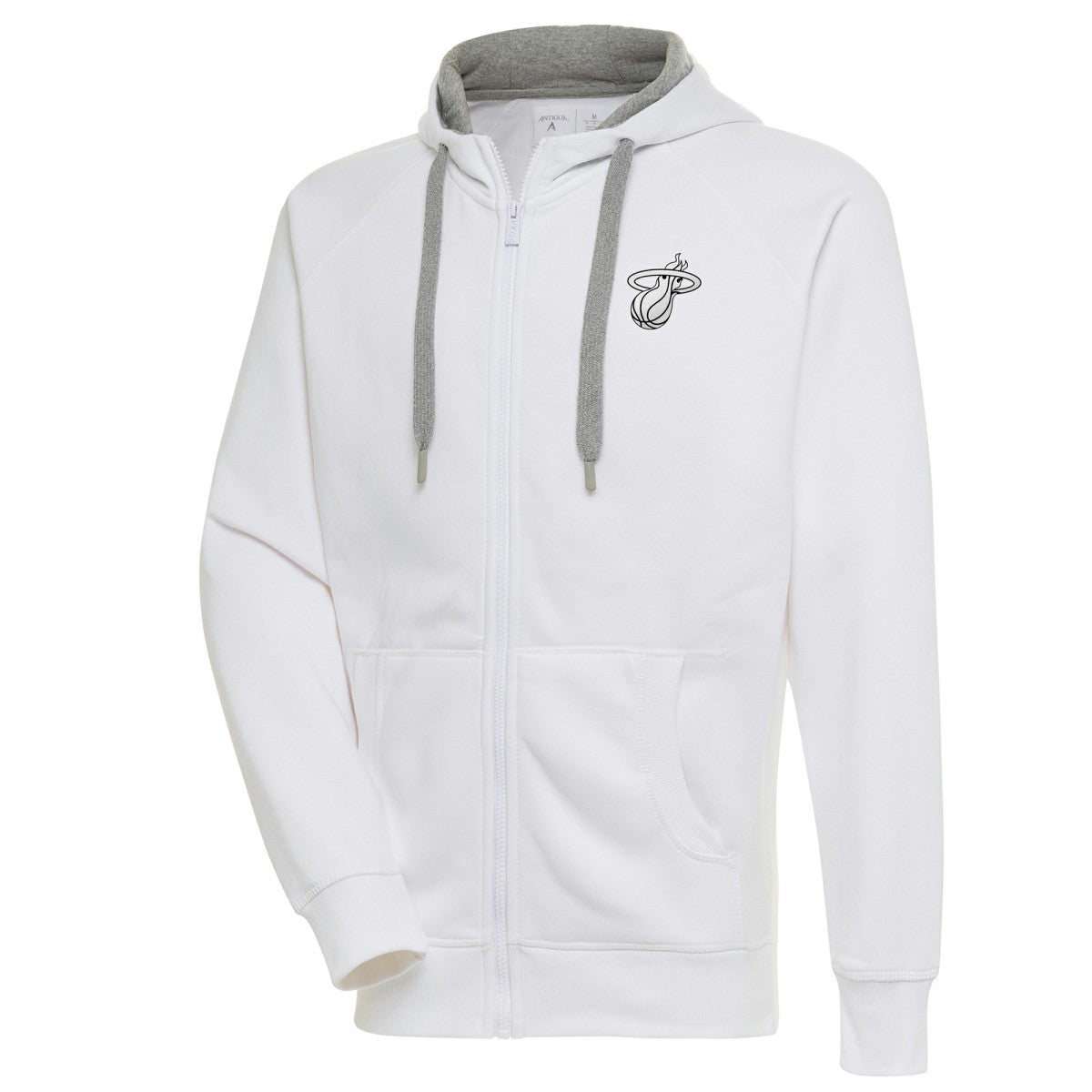NBA Miami Heat Antigua Metallic Logo Victory Raglan Full-Zip Hoodie