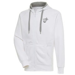 NBA Miami Heat Antigua Metallic Logo Victory Raglan Full-Zip Hoodie