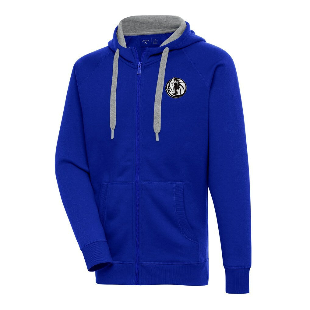 NBA Dallas Mavericks Antigua Metallic Logo Victory Raglan Full-Zip Hoodie sale