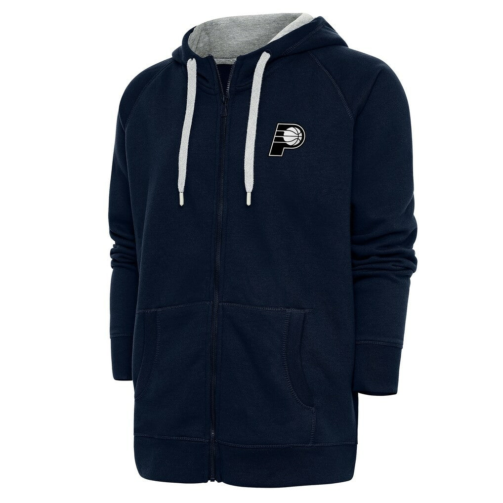 NBA Indiana Pacers Antigua Metallic Logo Victory Raglan Full-Zip Hoodie