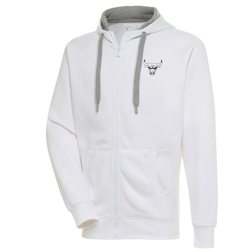 NBA Chicago Bulls Antigua Metallic Logo Victory Raglan Full-Zip Hoodie