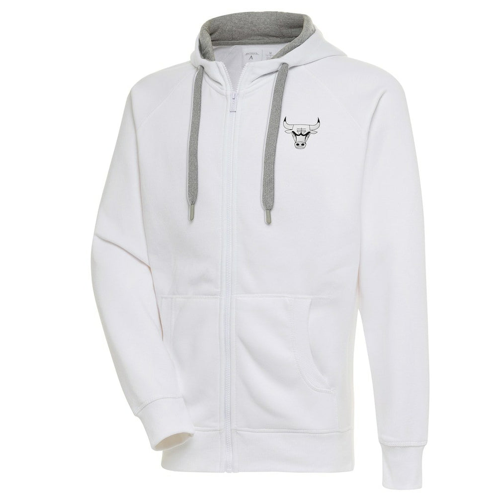 NBA Chicago Bulls Antigua Metallic Logo Victory Raglan Full-Zip Hoodie