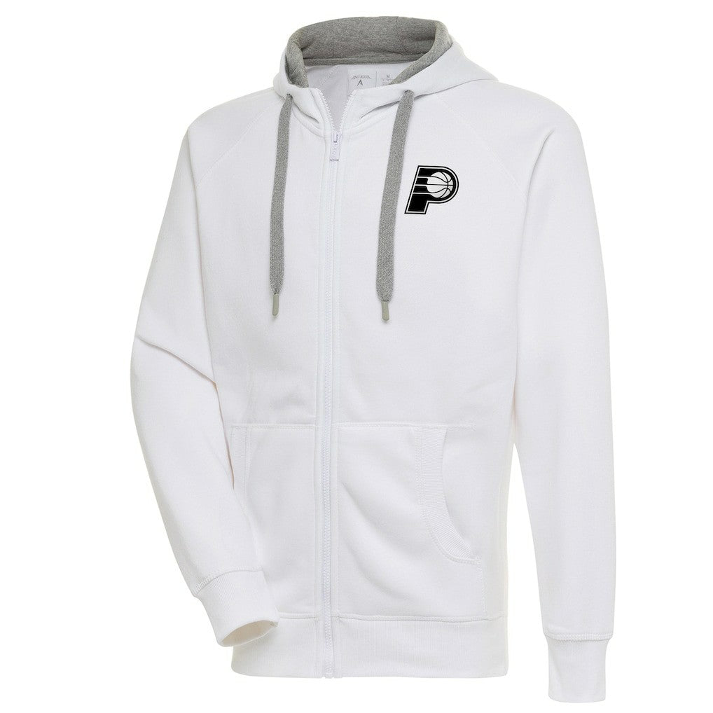 NBA Indiana Pacers Antigua Metallic Logo Victory Raglan Full-Zip Hoodie