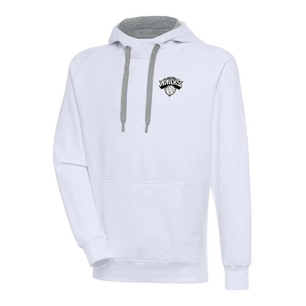 NBA New York Knicks Antigua Metallic Logo Victory Raglan Pullover Hoodie