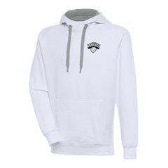 NBA New York Knicks Antigua Metallic Logo Victory Raglan Pullover Hoodie