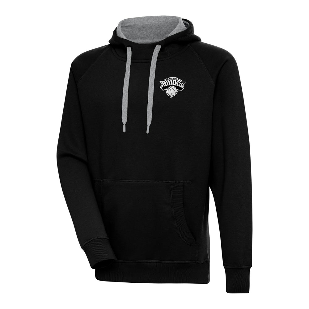 NBA New York Knicks Antigua Metallic Logo Victory Raglan Pullover Hoodie