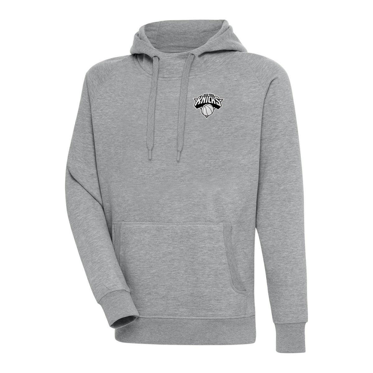 NBA New York Knicks Antigua Metallic Logo Victory Raglan Pullover Hoodie