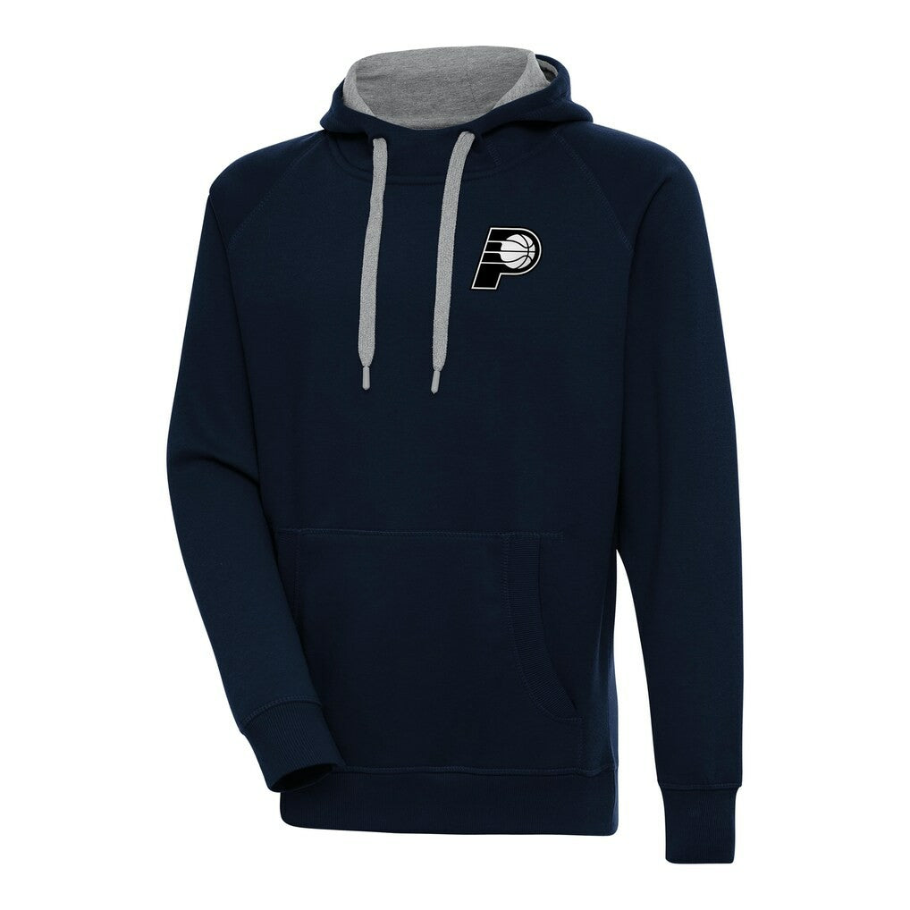 NBA Indiana Pacers Antigua Metallic Logo Victory Raglan Pullover Hoodie