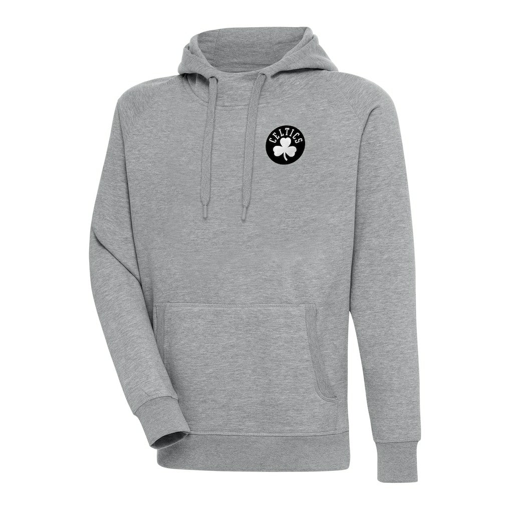 NBA Boston Celtics Antigua Metallic Logo Victory Raglan Pullover Hoodie