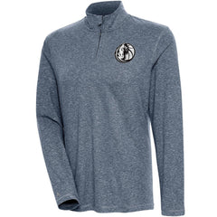 NBA Dallas Mavericks Antigua Women's Brushed Metallic Comfort Quarter-Zip Pullover Top - Heather Navy on sale