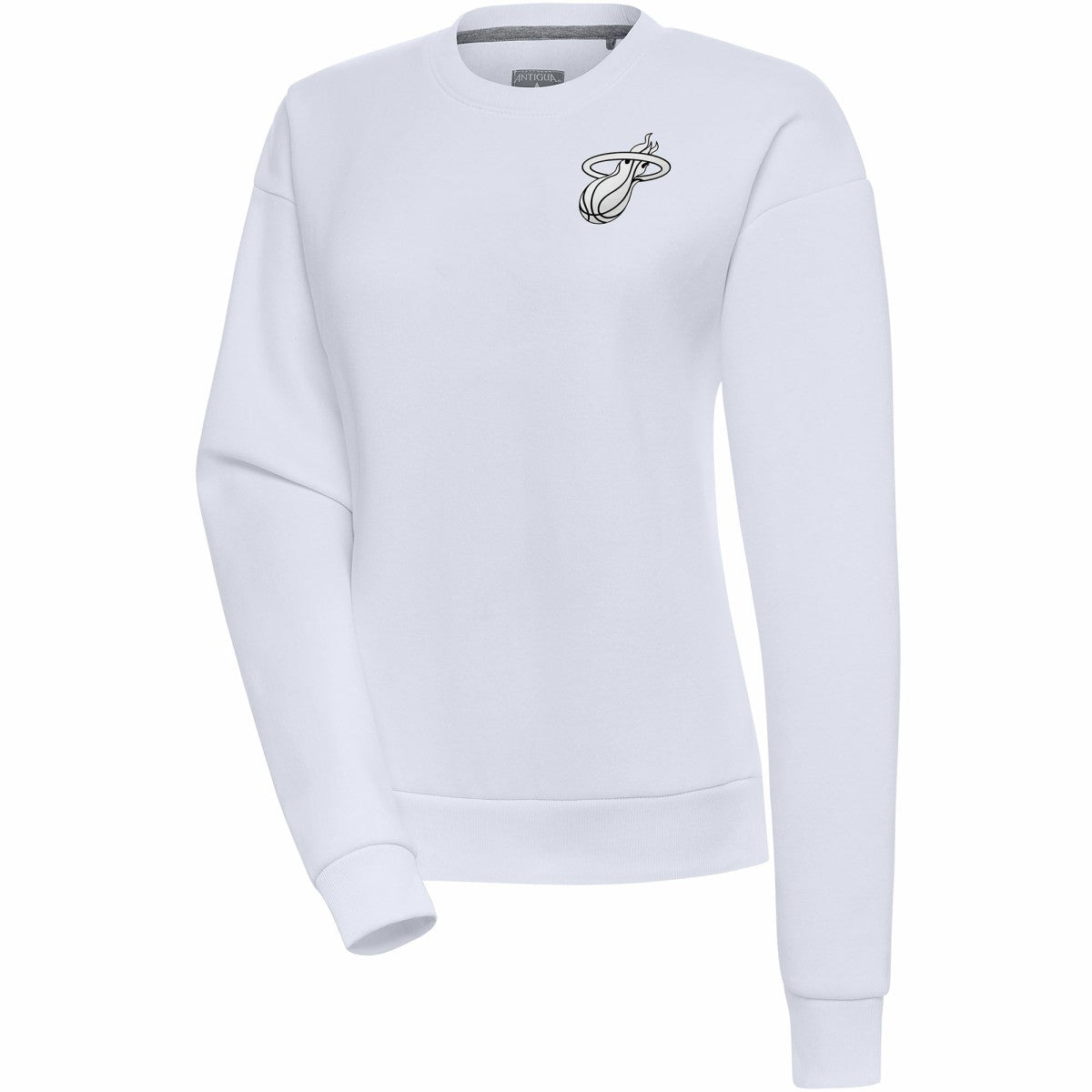 NBA Miami Heat Antigua Women's Brushed Metallic Victory Pullover Sweatshirt - White outlet
