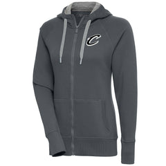 NBA Cleveland Cavaliers Antigua Women's Brushed Metallic Victory Full-Zip Hoodie - Charcoal for sale