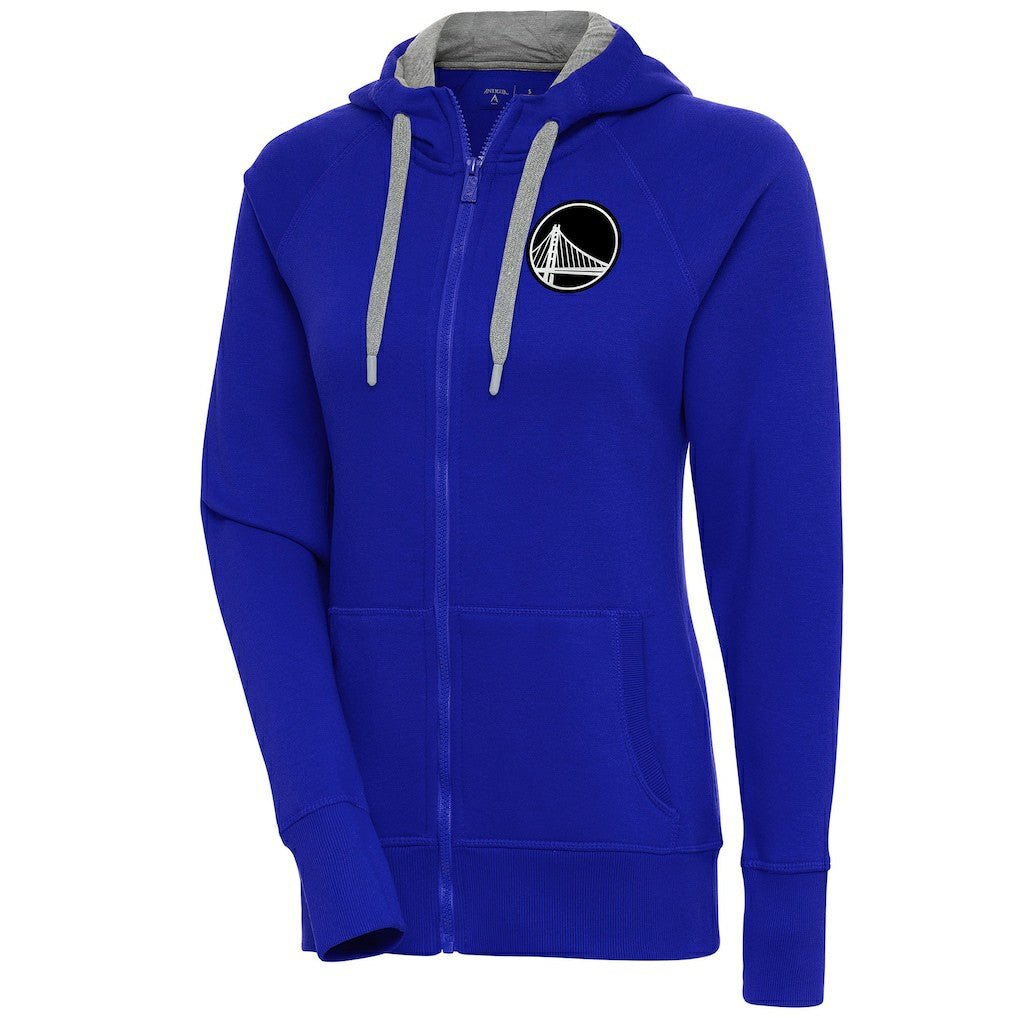 NBA Golden State Warriors Antigua Women's Brushed Metallic Victory Full-Zip Hoodie - Royal sale
