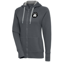 NBA Boston Celtics Antigua Women's Brushed Metallic Victory Full-Zip Hoodie - Charcoal for sale