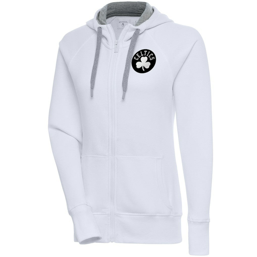 NBA Boston Celtics Antigua Women's Brushed Metallic Victory Full-Zip Hoodie - White discount