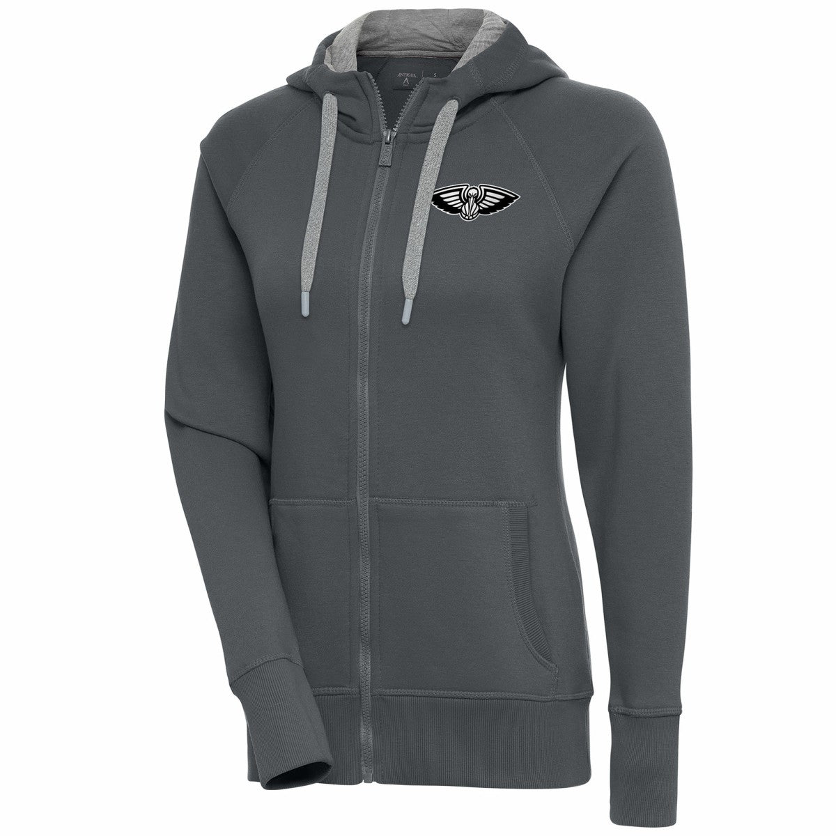 NBA New Orleans Pelicans Antigua Women's Brushed Metallic Victory Full-Zip Hoodie - Charcoal sale