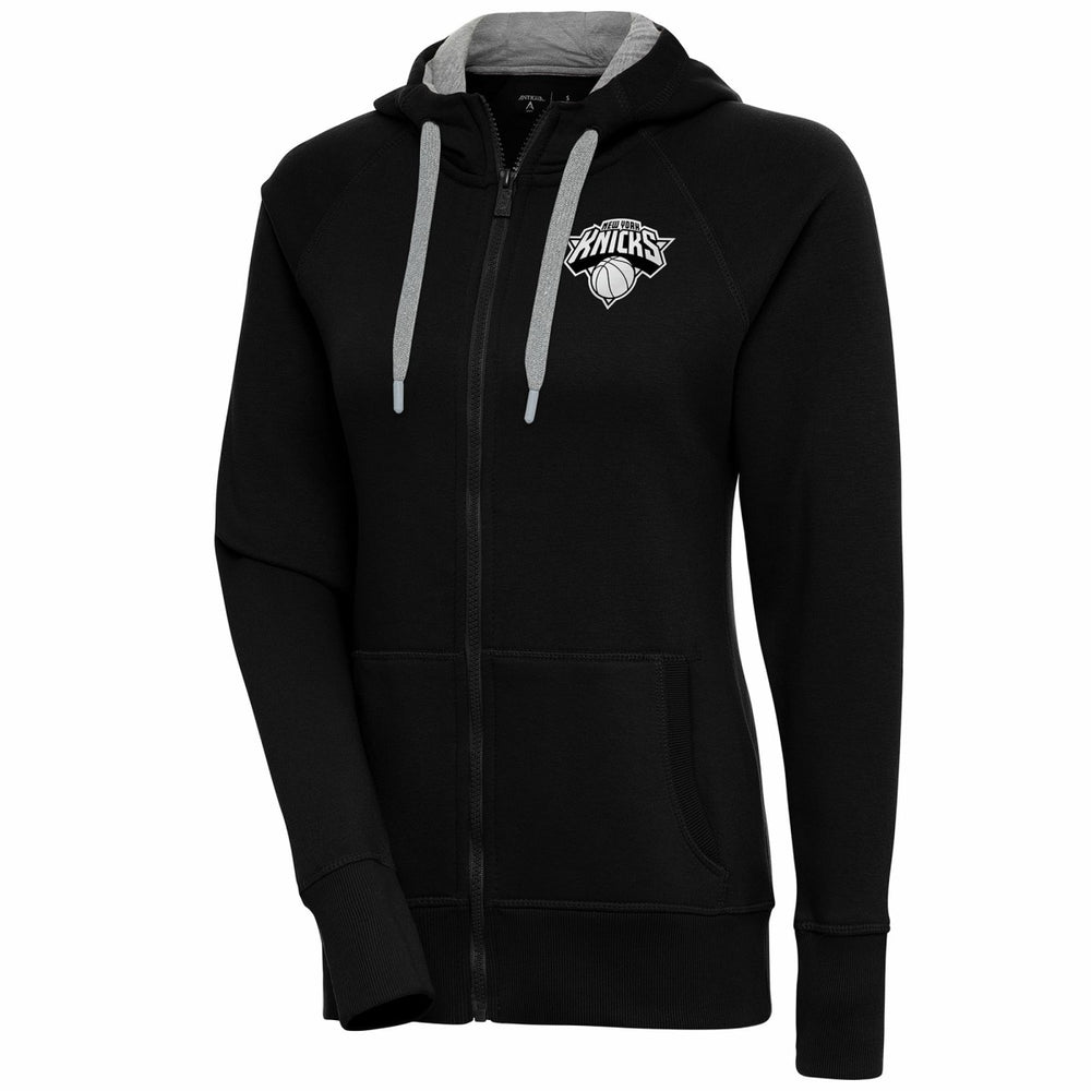 NBA New York Knicks Antigua Women's Brushed Metallic Victory Full-Zip Hoodie - Black outlet