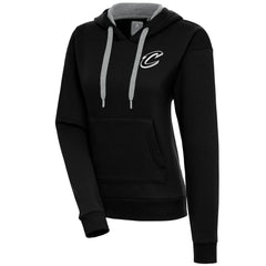 NBA Cleveland Cavaliers Antigua Women's Brushed Metallic Victory Pullover Hoodie - Black for sale