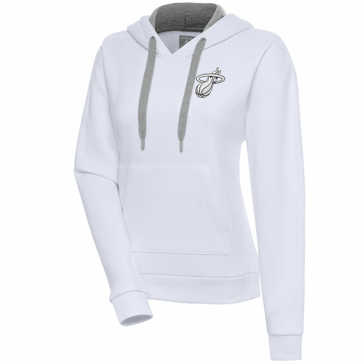 NBA Miami Heat Antigua Women's Brushed Metallic Victory Pullover Hoodie - White on sale