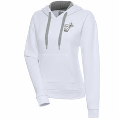 NBA Miami Heat Antigua Women's Brushed Metallic Victory Pullover Hoodie - White on sale