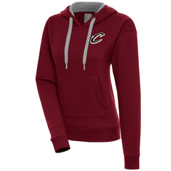 NBA Cleveland Cavaliers Antigua Women's Brushed Metallic Victory Pullover Hoodie - Wine shop