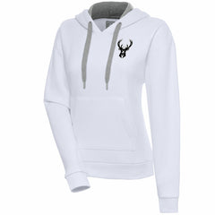 NBA Milwaukee Bucks Antigua Women's Brushed Metallic Victory Pullover Hoodie - White online