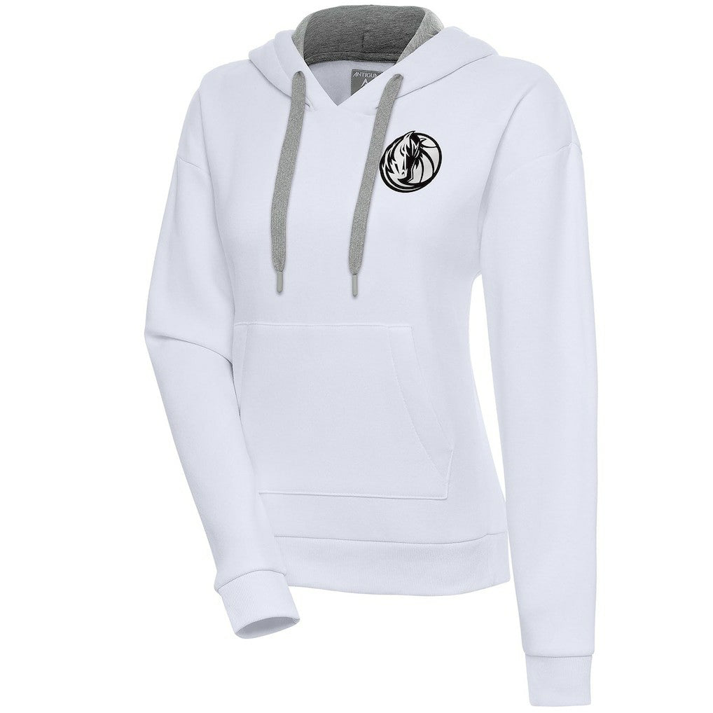 NBA Dallas Mavericks Antigua Women's Brushed Metallic Victory Pullover Hoodie - White shop