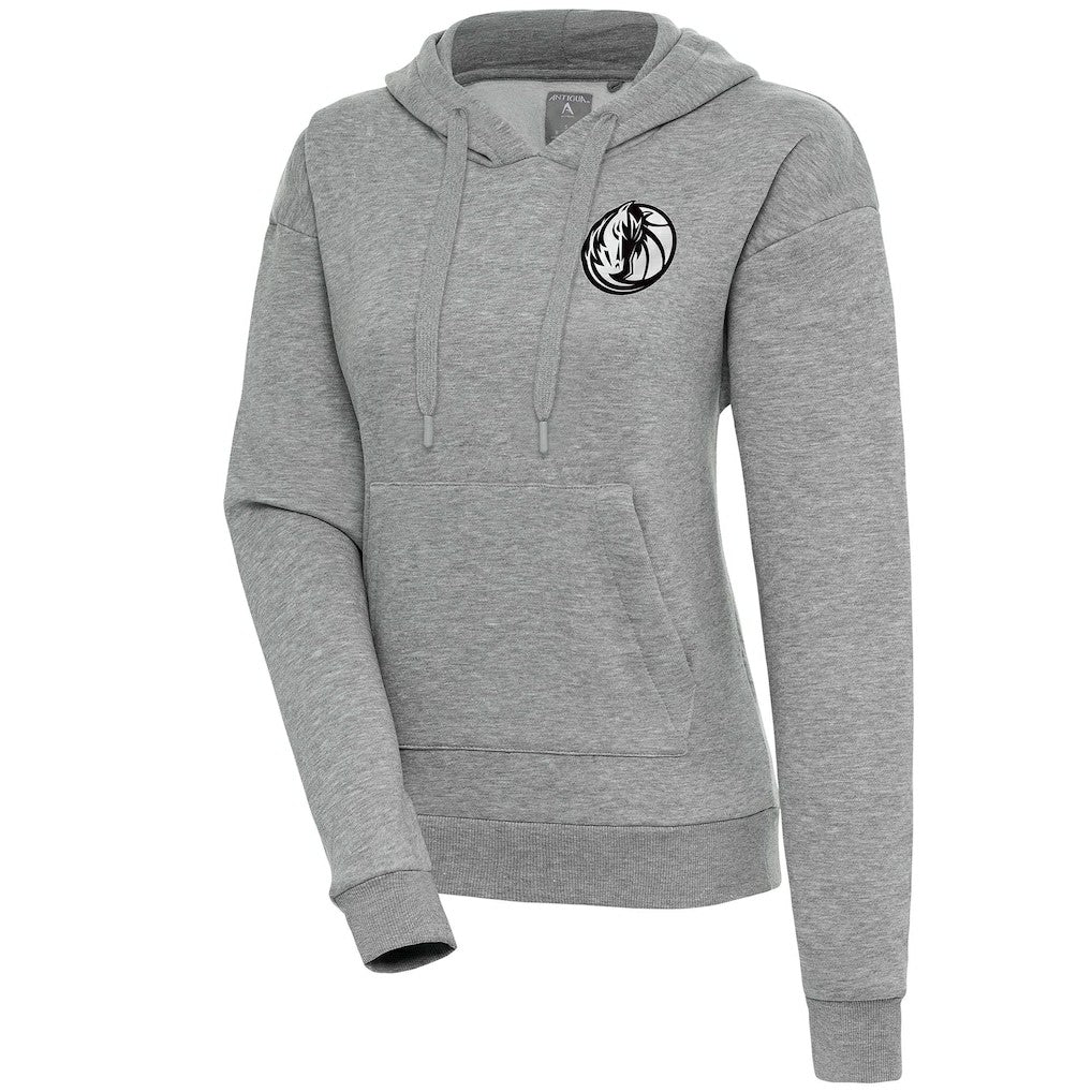 NBA Dallas Mavericks Antigua Women's Brushed Metallic Victory Pullover Hoodie - Heather Gray discount