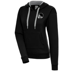 NBA Golden State Warriors Antigua Women's Brushed Metallic Victory Pullover Hoodie - Black for sale